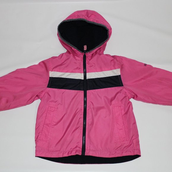 🌈OSHKOSH Girl Fully lined Rain Coat Jacket Pink - Picture 4 of 7